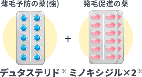薄毛予防薬(強)+発毛促進薬×2